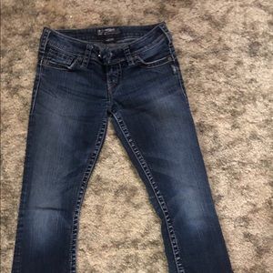 Dark wash silver jeans